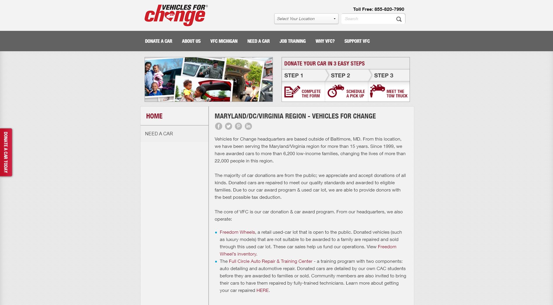 Vehicles for Change Website