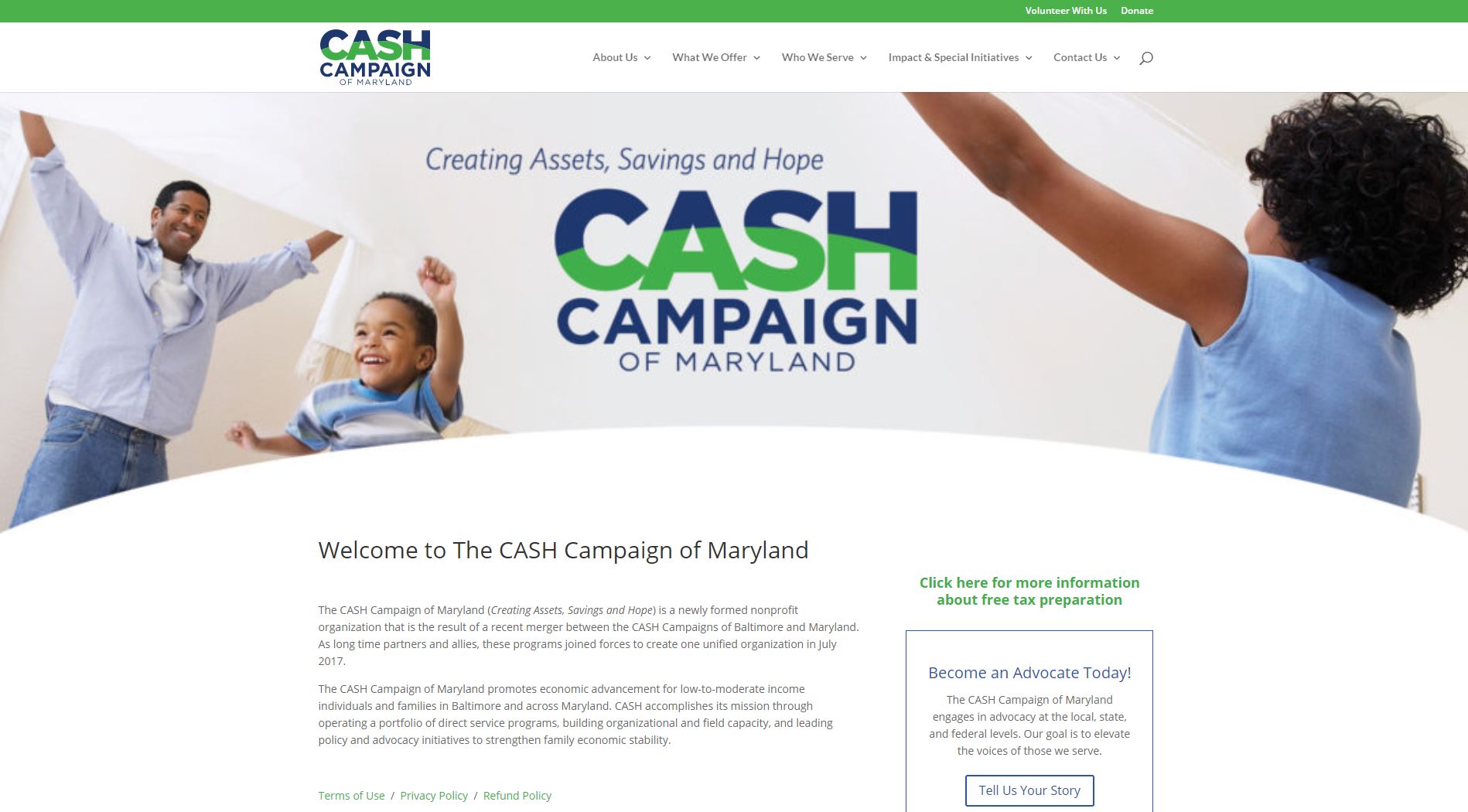 Cash Campaign of Maryland Website