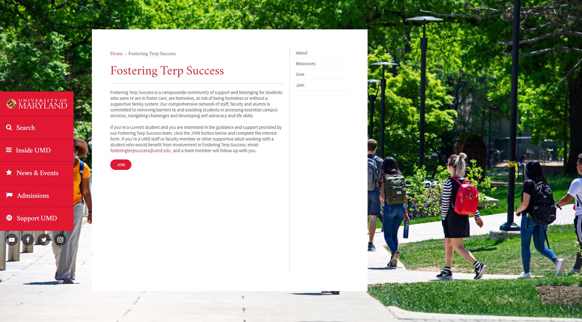 Fostering Terp Success Website
