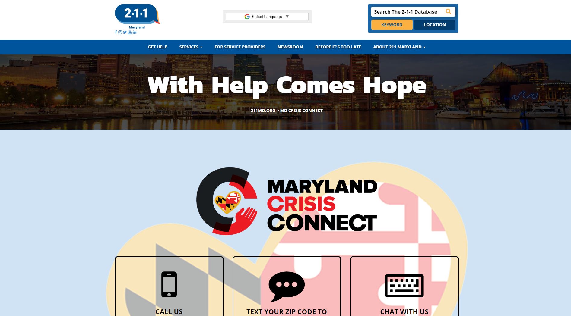 Maryland Department of Health Website