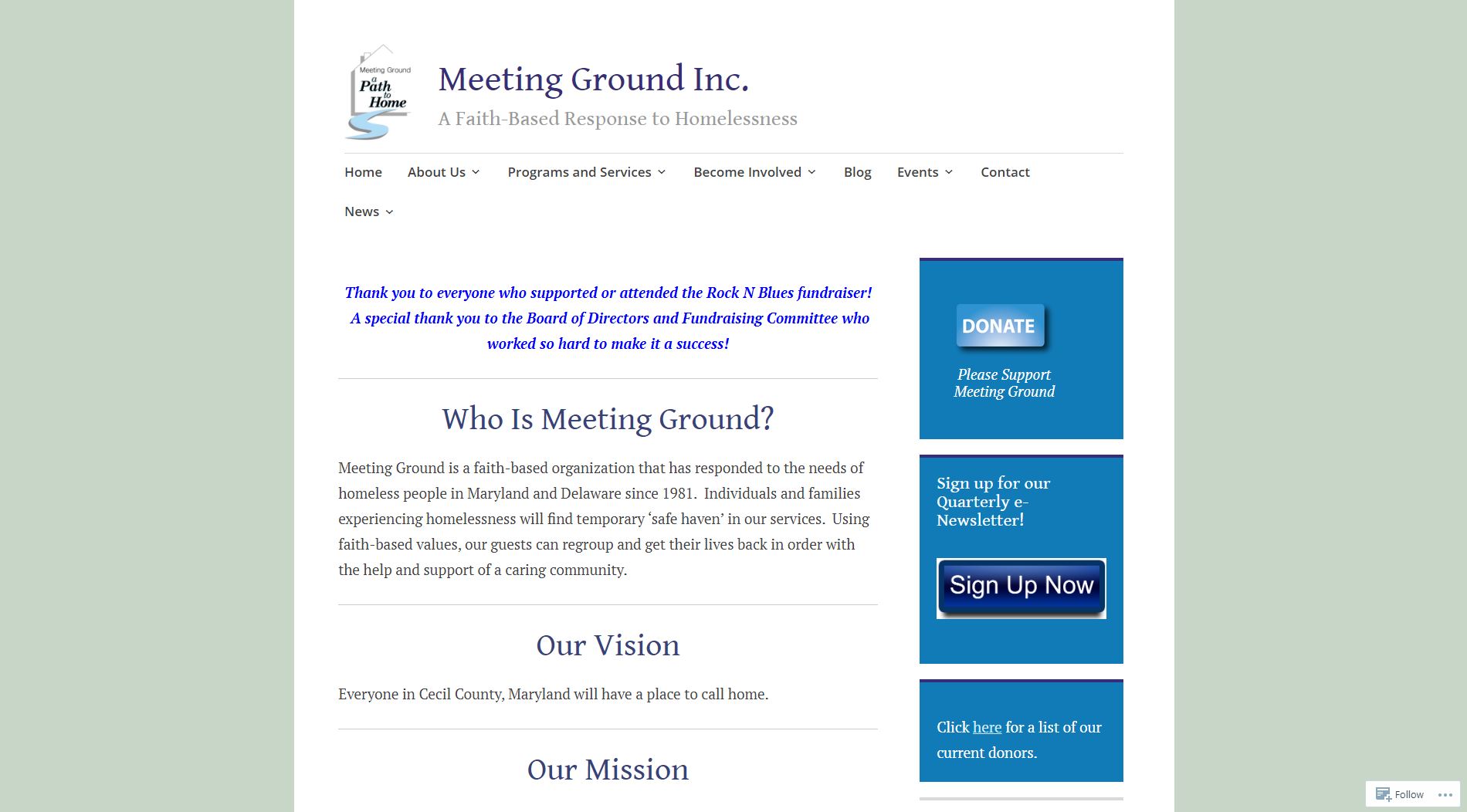 Meeting Ground Inc. Website