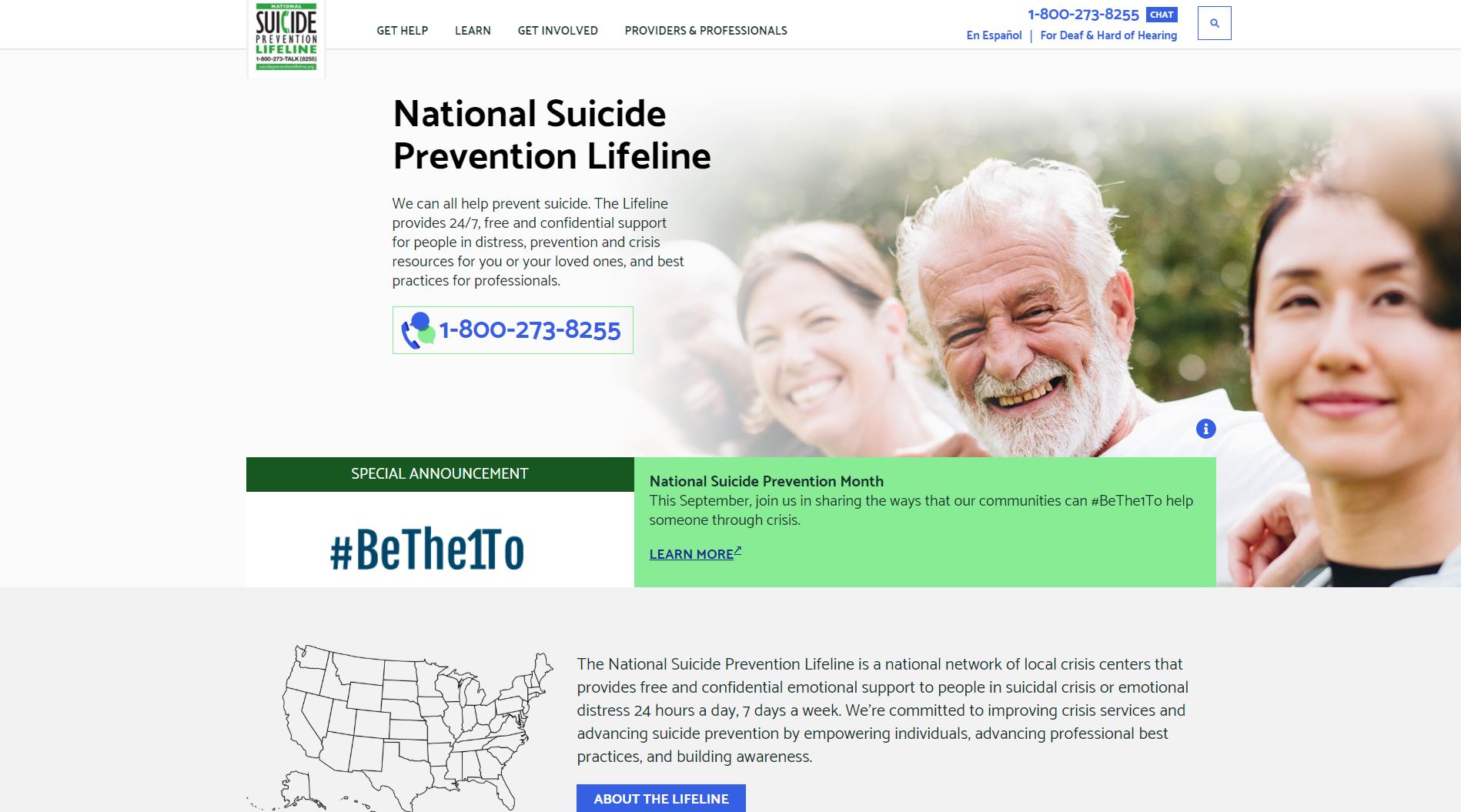 National Suicide Prevention Lifeline Website