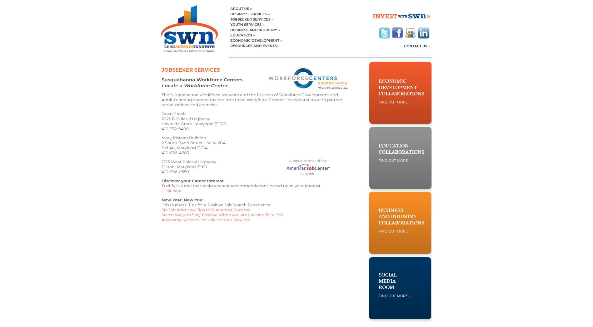 Susquehanna Workforce Network Website
