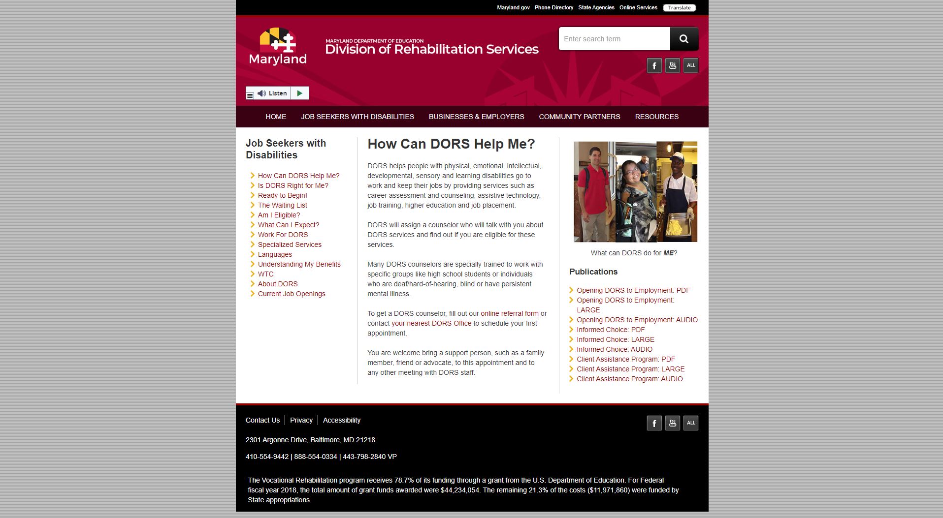 Division of Rehabilitation Services Website