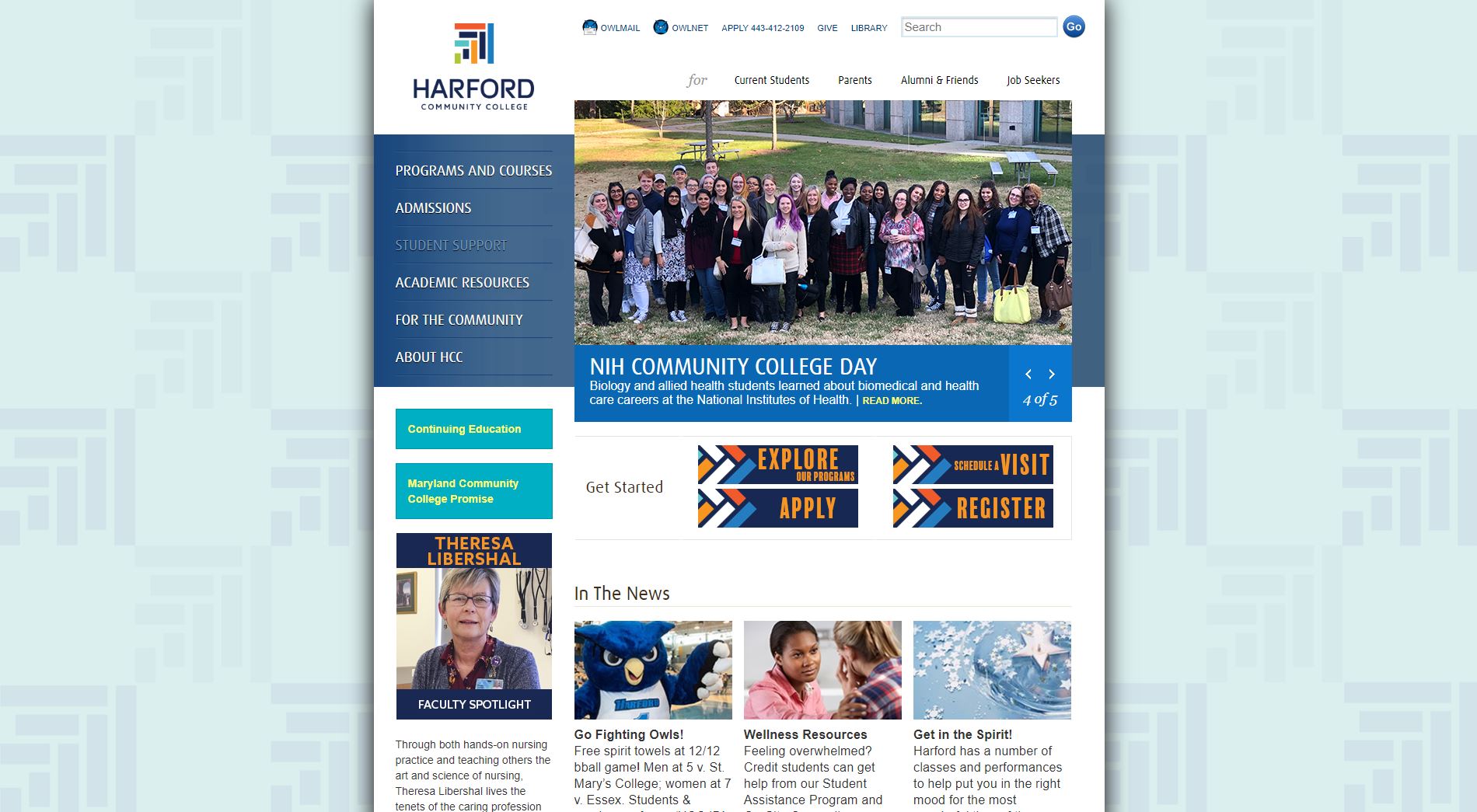 Harford Community College Website
