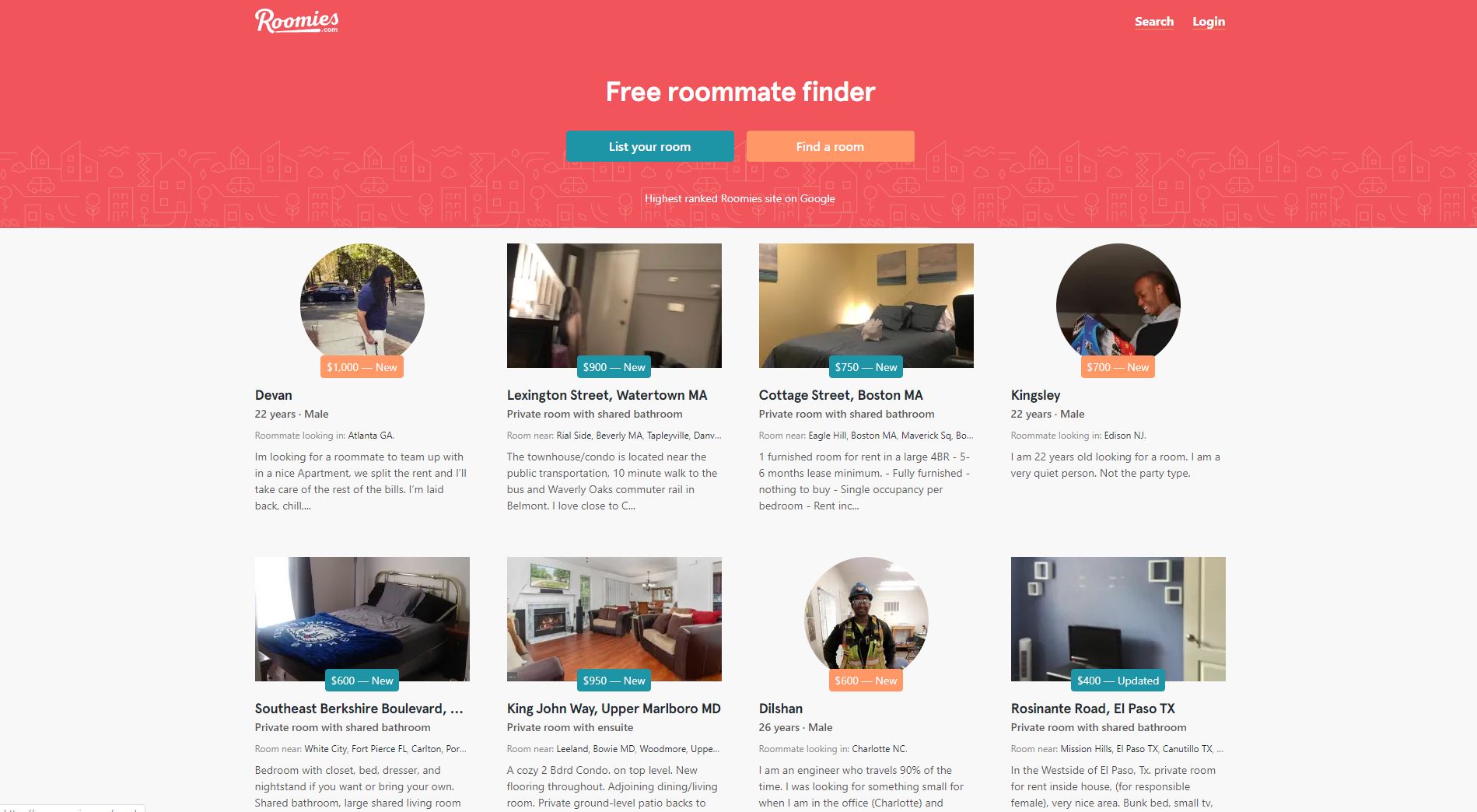 Roomies Website