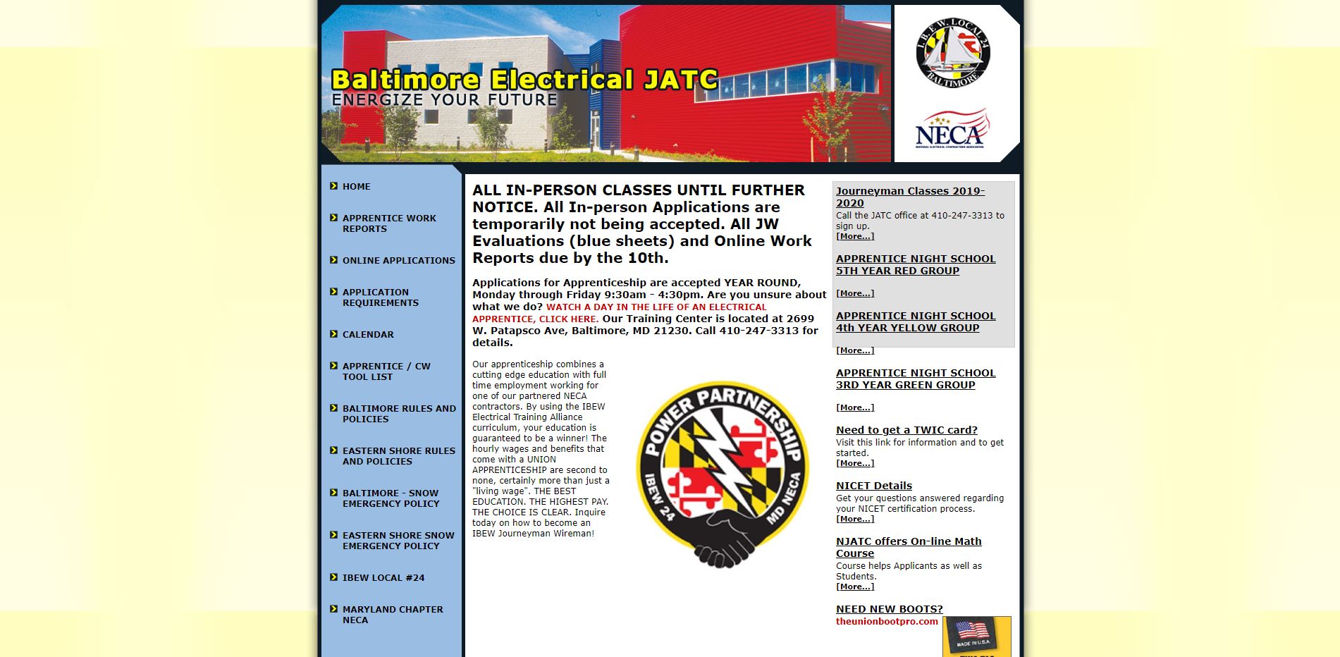 Baltimore Electrical JATC Website