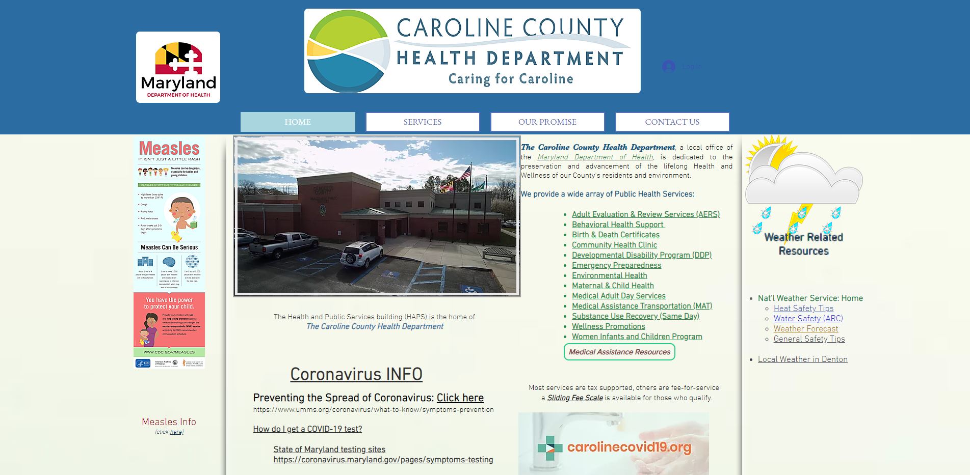 Caroline County Health Department Website