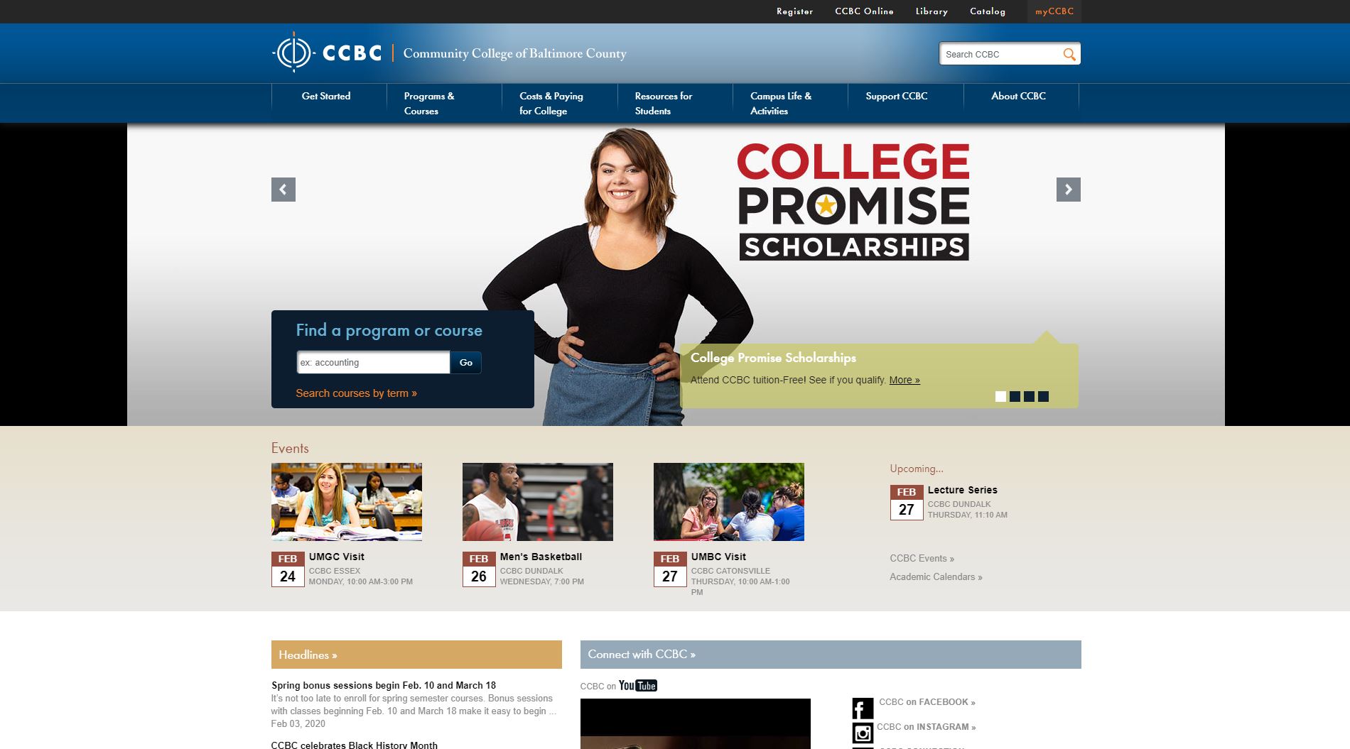 Community College of Baltimore County Website