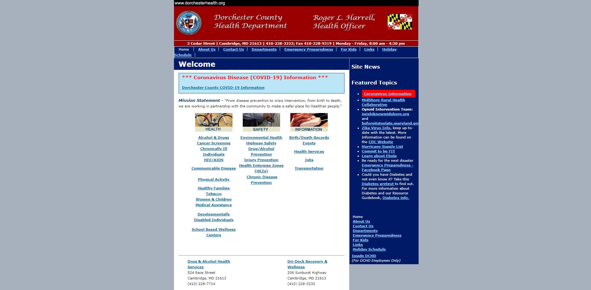 Dorchester County Health Department Website