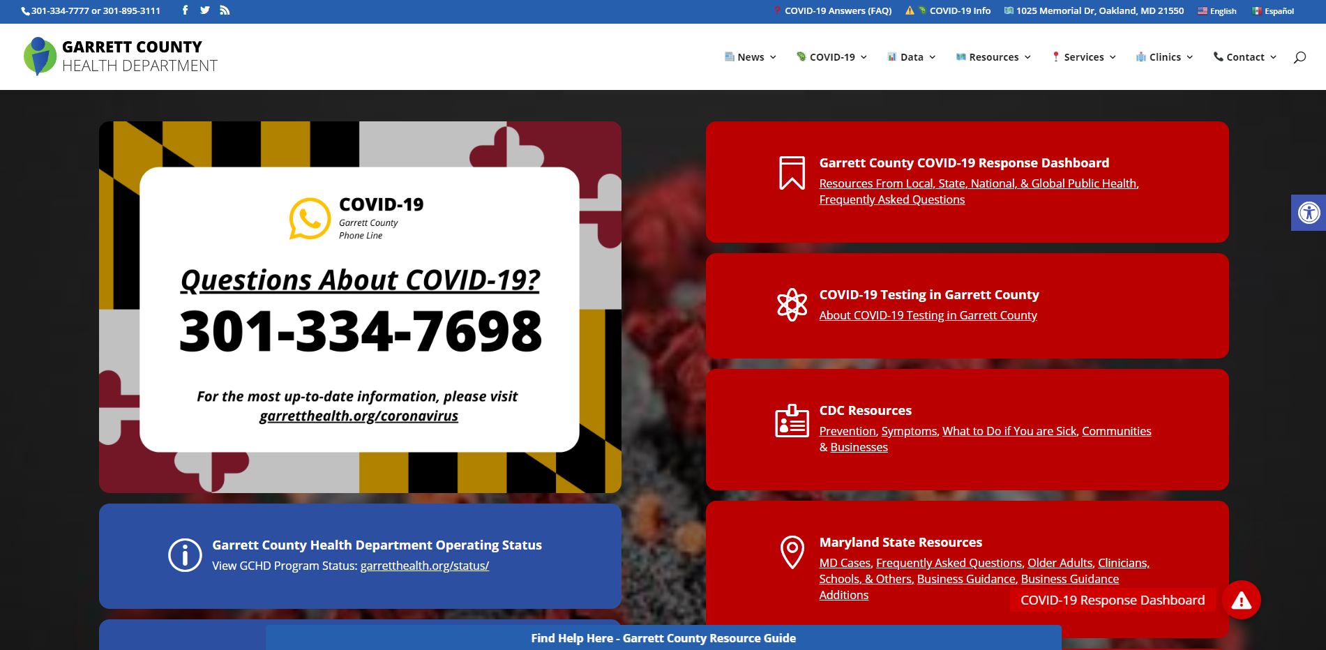 Garrett County Health Department Website