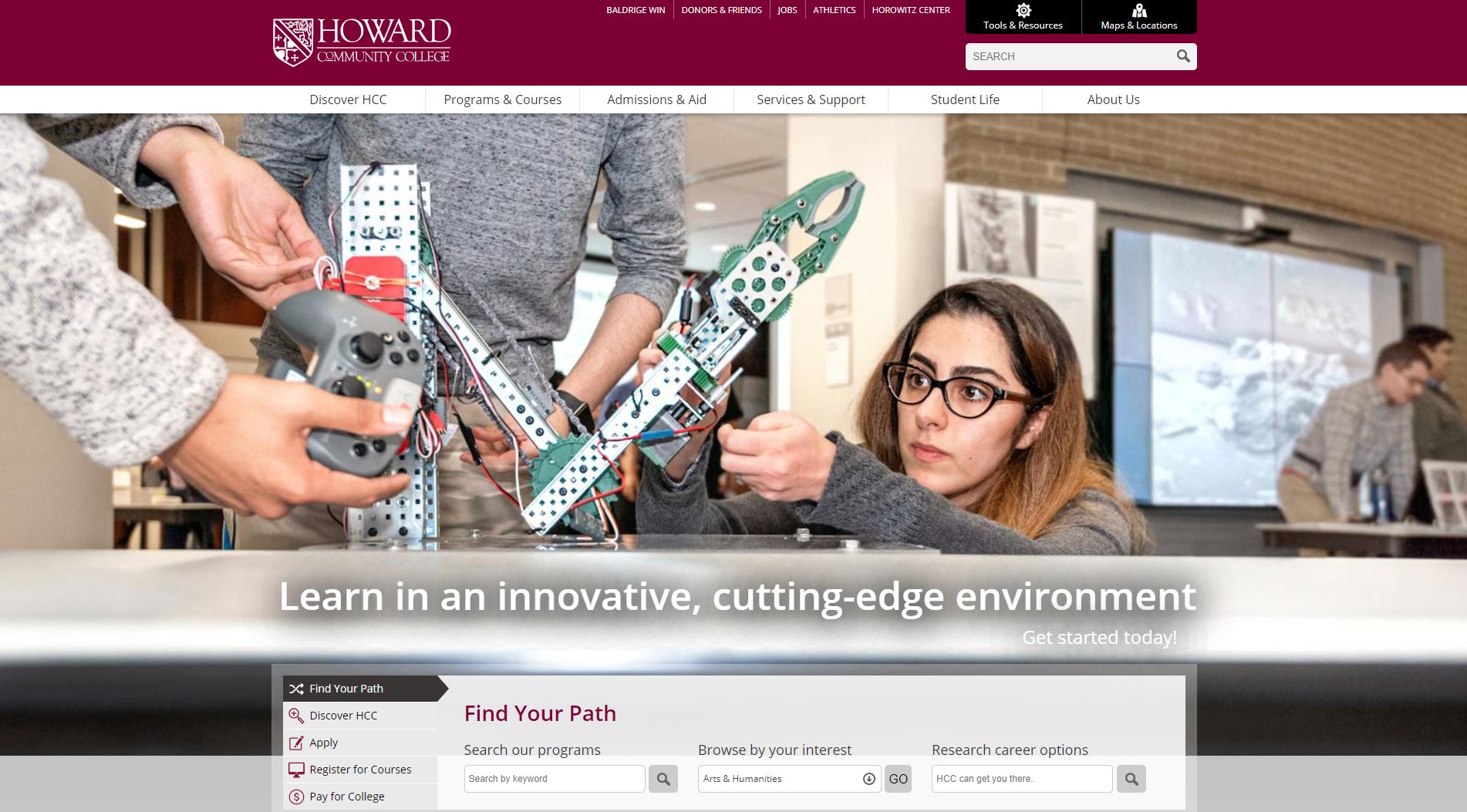 Howard Community College Website