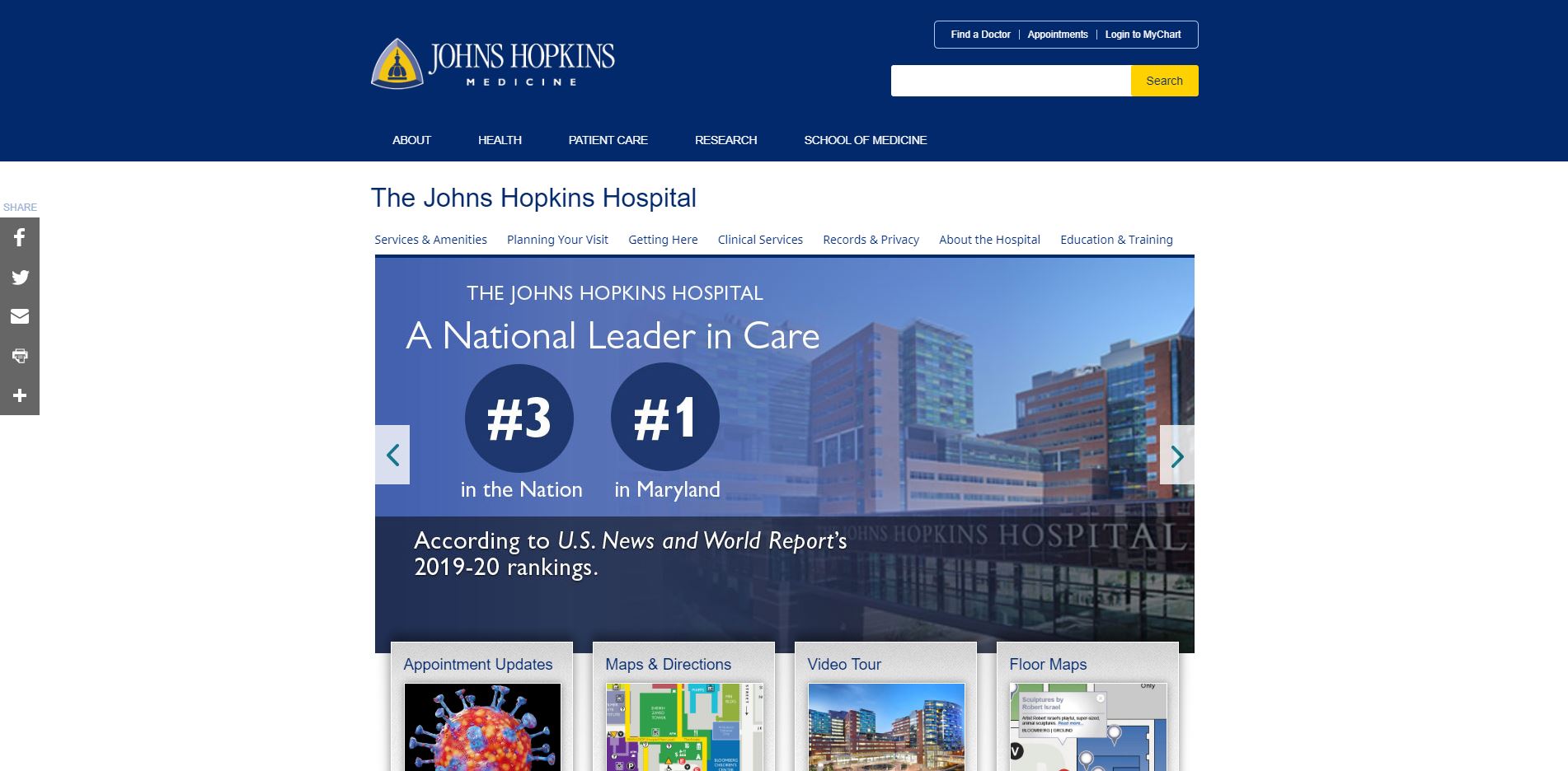 John Hopkins Medicine Website