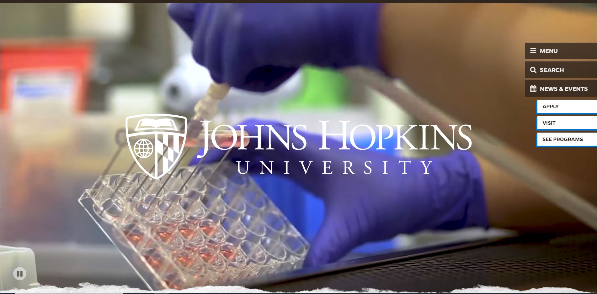 John Hopkins University Website