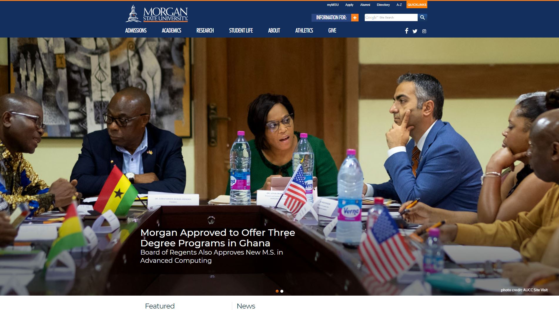 Morgan State University Website