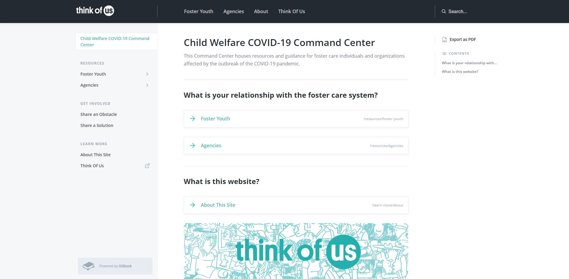 Think of Us Website