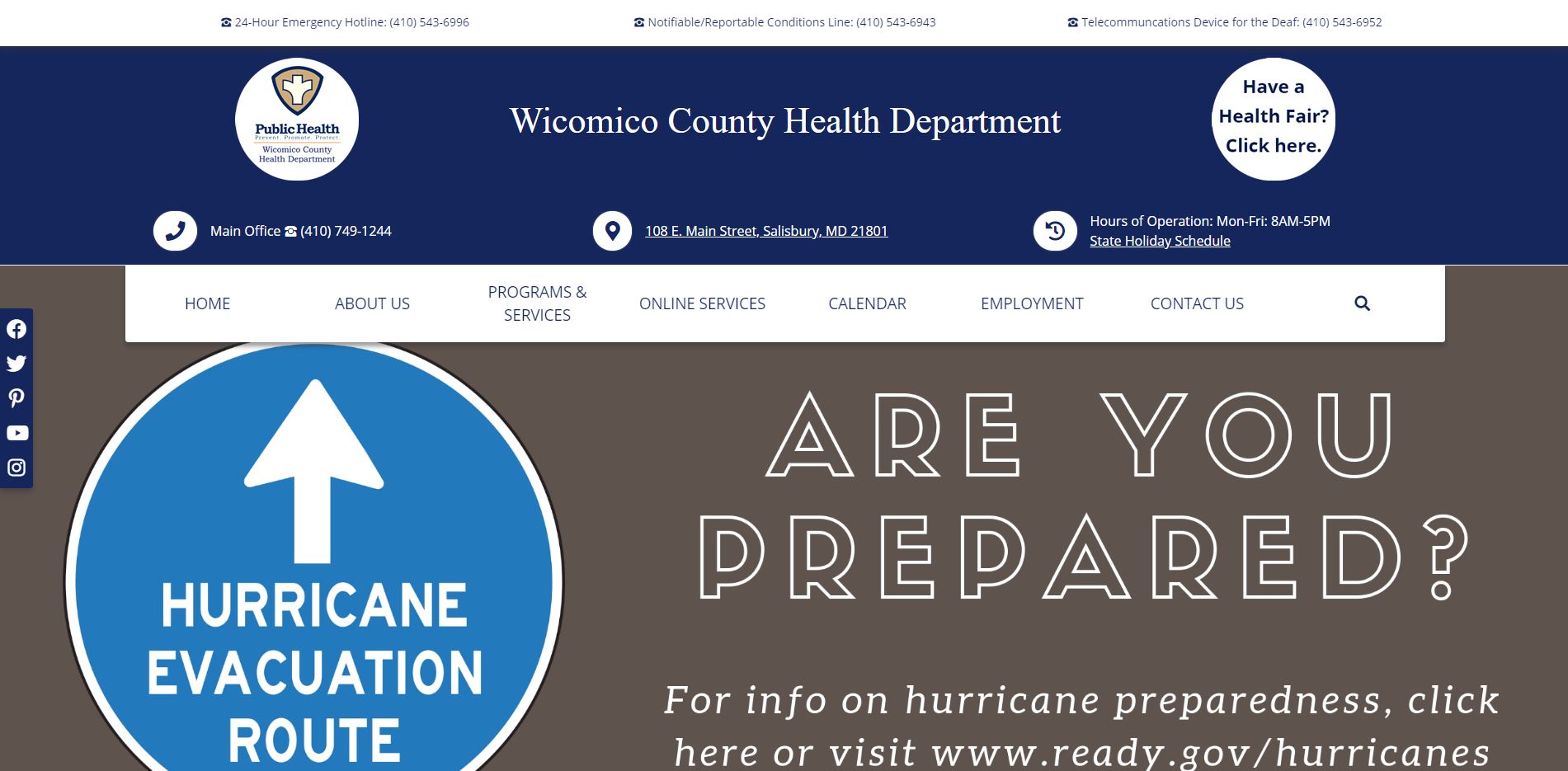 Wicomico County Health Department Website
